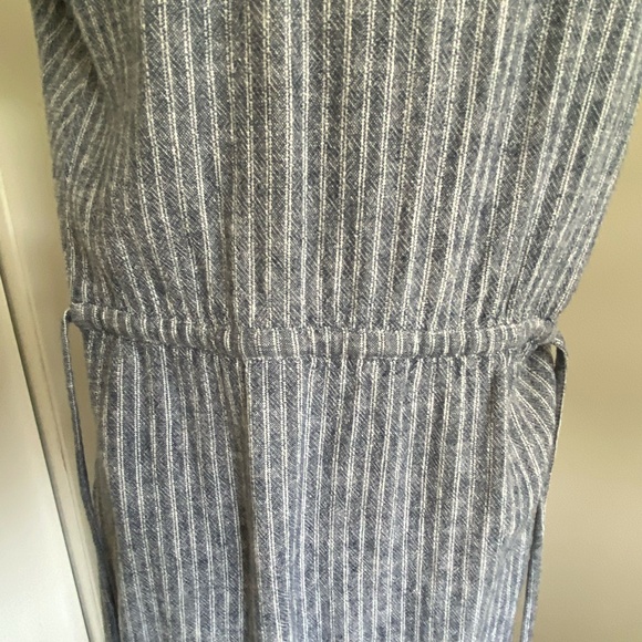Banana Republic Blue/White Stripe Linen Blend Casual Nautical Summer Dress-Sz-6 - Picture 7 of 16